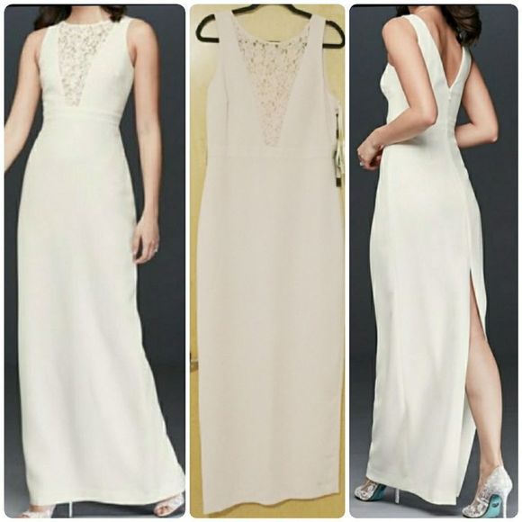 Karl Lagerfeld Dresses & Skirts - Plungling Illusion Lace Sheath Gown with Flowers